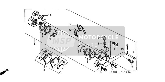 Honda SH100 1996 Bremssattel Vorne für ein 1996 Honda SH100